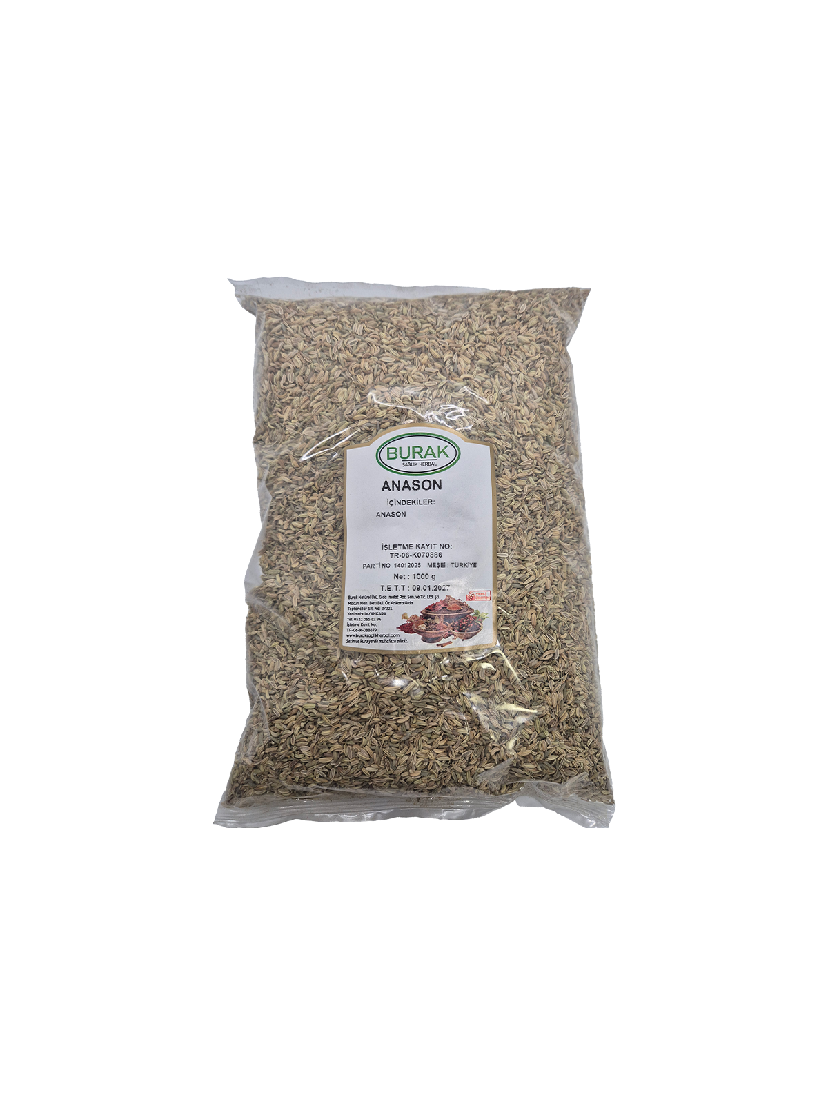 Burak Doğal Anason Tohumu – Sindirim Destekleyici ve Aromatik Şifa - %100 Doğal ve Taze - Mese Herbal