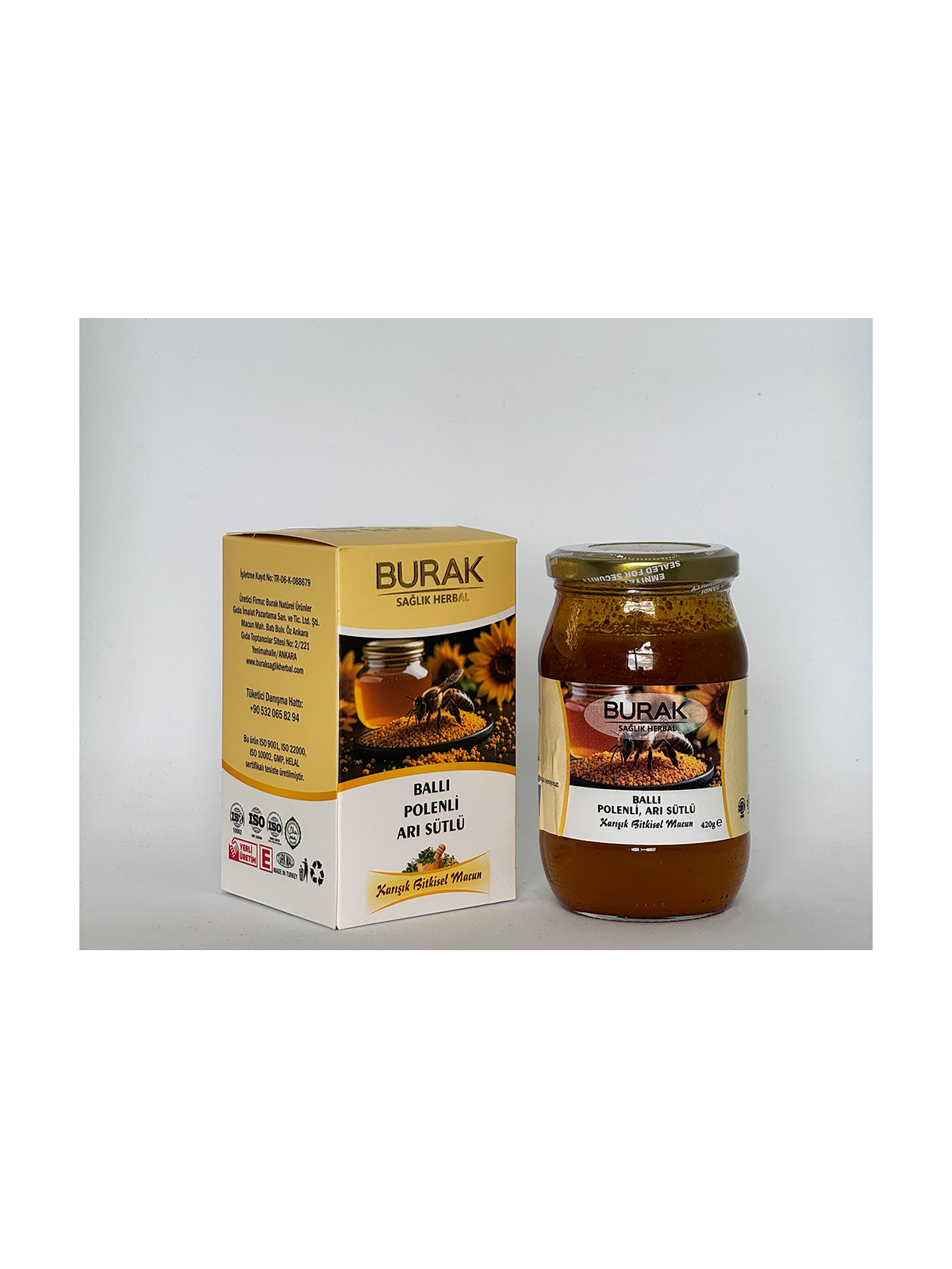 Burak Ballı Polenli Arı Sütü – Tam Bir Enerji ve Bağışıklık Deposu - %100 Doğal ve Taze - Mese Herbal